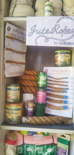 Our Jute Ropes, Twines and Cords on Display at our Retail Outlet